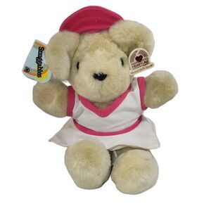 Vtg Heartline Snuggables Plush Muffy Teddy Bear Stuffed Animal Tennis 1983 8"